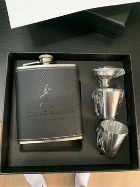 Brand New Johnnie Walker Flask with Funnel Set